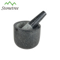 13x11cm Black Granite Stone Mortar and Pestle